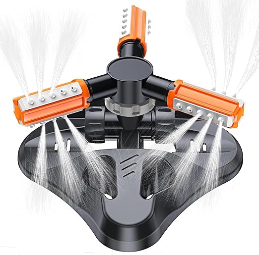 Aspersores de Riego Jardin, Aspersor de Césped,Sprinkler Automático Giratorio de 360 °, Sistema de Riego de Manguera De Jardín Para Patio/Boquillas De Pulverización De Ángulo Integradas De 36 Unidades