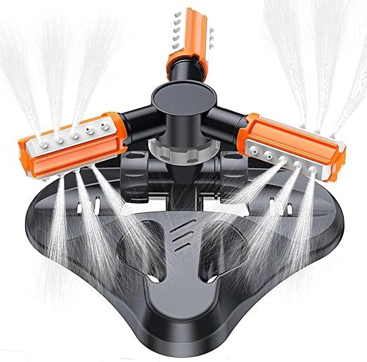 Aspersores de Riego Jardin, Aspersor de Césped,Sprinkler Automático Giratorio de 360 °, Sistema de Riego de Manguera De Jardín Para Patio/Boquillas De Pulverización De Ángulo Integradas De 36 Unidades