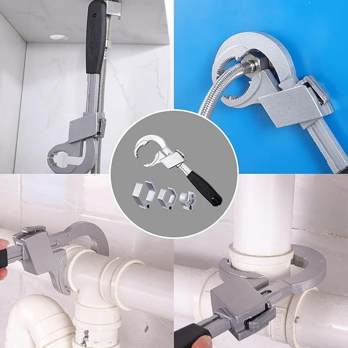 Llave Universal Ajustable De Doble Extremo, Llave Para Lavabo, Herramienta De Instalación De Fregadero De Plomería Con Llave Ajustable Multiusos Llaves Inglesas