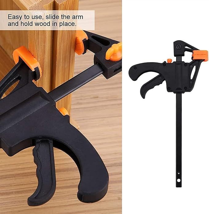 6 Pcs Abrazadera de Carpintería, F Barra de Madera Herramienta, 4 Pulgadas Abrazaderas, Herramientas para Carpintería para Madera Abrazadera de Barra F, para Carpintería, Proyectos Diy (Negro)