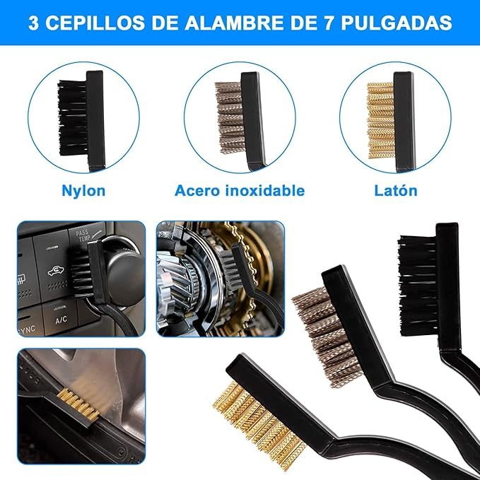 Juego de 22 cepillos para Limpieza Detalles de Coche, Suministros Detallado Automotriz, Kit Limpieza Lavado Auto para Interior, Exterior, Brecha Cuero, Consolas, Brecha