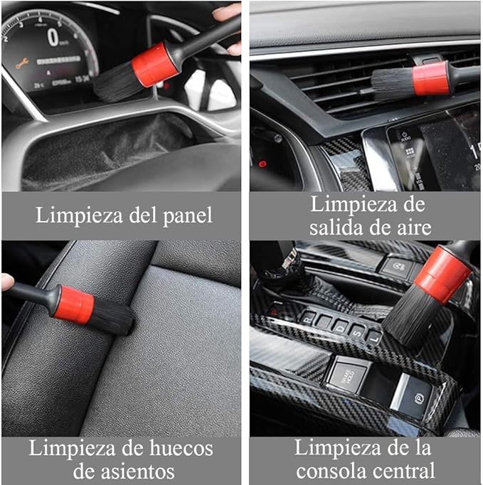 Kit De Limpieza para Auto, Juego De Cepillos De Limpieza, Cepillos para Detallar Coche, Suministros para Detalles De Automóviles Y Equipos De Lavado, Cepillos para Taladro (Azul)