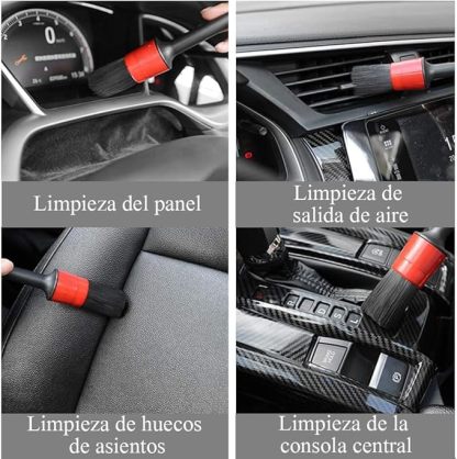 Kit De Limpieza para Auto, Juego De Cepillos De Limpieza, Cepillos para Detallar Coche, Suministros para Detalles De Automóviles Y Equipos De Lavado, Cepillos para Taladro (Azul)