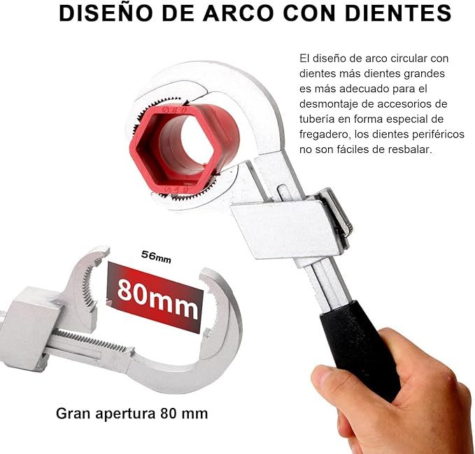Llave Universal Ajustable De Doble Extremo, Llave Para Lavabo, Herramienta De Instalación De Fregadero De Plomería Con Llave Ajustable Multiusos Llaves Inglesas