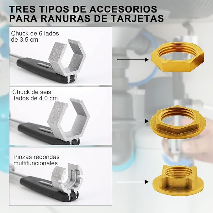  Llave Universal Ajustable De Doble Extremo, Llave Para Lavabo, Herramienta De Instalación De Fregadero De Plomería Con Llave Ajustable Multiusos Llaves Inglesas