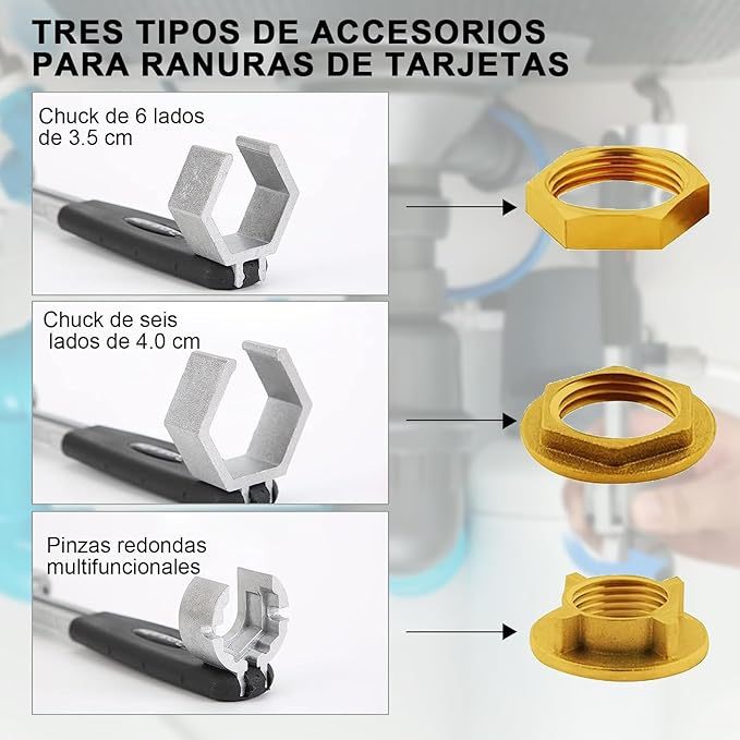 Llave Universal Ajustable De Doble Extremo, Llave Para Lavabo, Herramienta De Instalación De Fregadero De Plomería Con Llave Ajustable Multiusos Llaves Inglesas