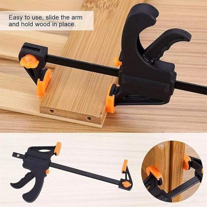 6 Pcs Abrazadera de Carpintería, F Barra de Madera Herramienta, 4 Pulgadas Abrazaderas, Herramientas para Carpintería para Madera Abrazadera de Barra F, para Carpintería, Proyectos Diy (Negro)