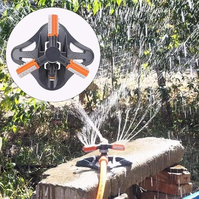 Aspersores de Riego Jardin, Aspersor de Césped,Sprinkler Automático Giratorio de 360 °, Sistema de Riego de Manguera De Jardín Para Patio/Boquillas De Pulverización De Ángulo Integradas De 36 Unidades