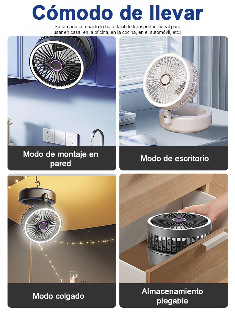 Nuevo ventilador USB de escritorio plegable para el hogar.
