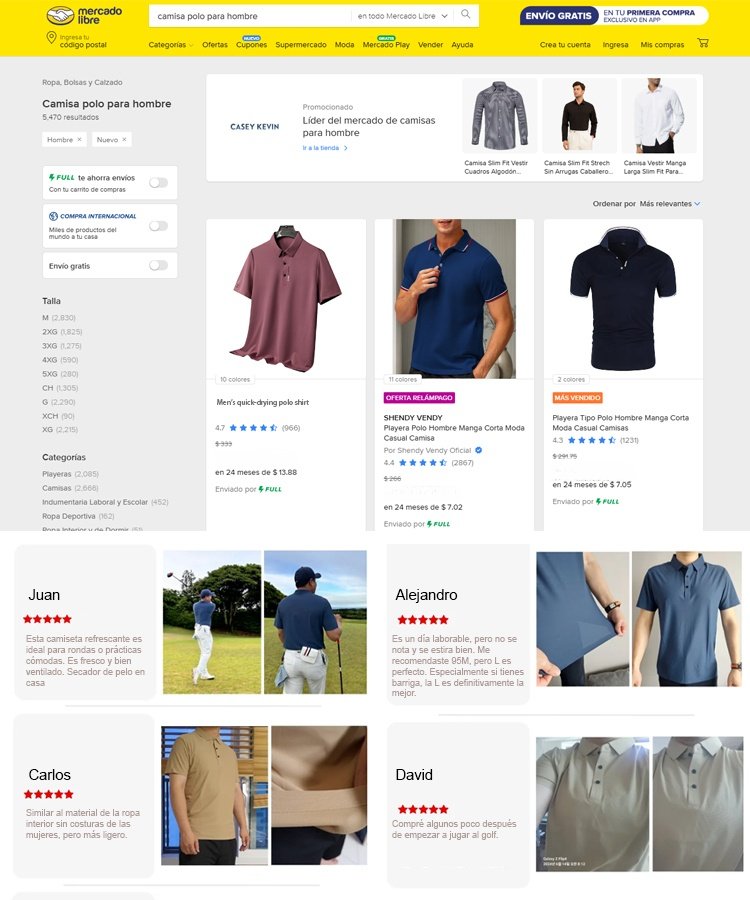 【Rápido en enfriar y secar】 Polo para hombres