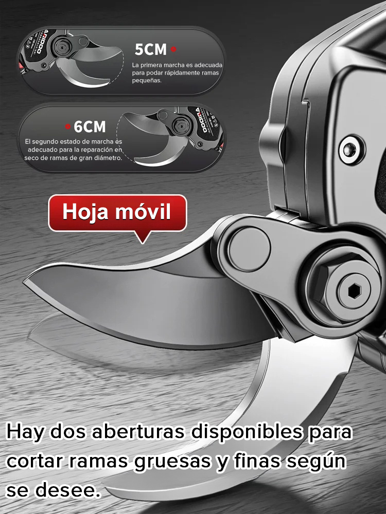 Tijeras de podar con batería de litio.