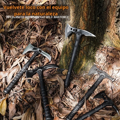Hacha táctica multifuncional, cuchillo de hacha de montaña, arma de supervivencia de autodefensa al