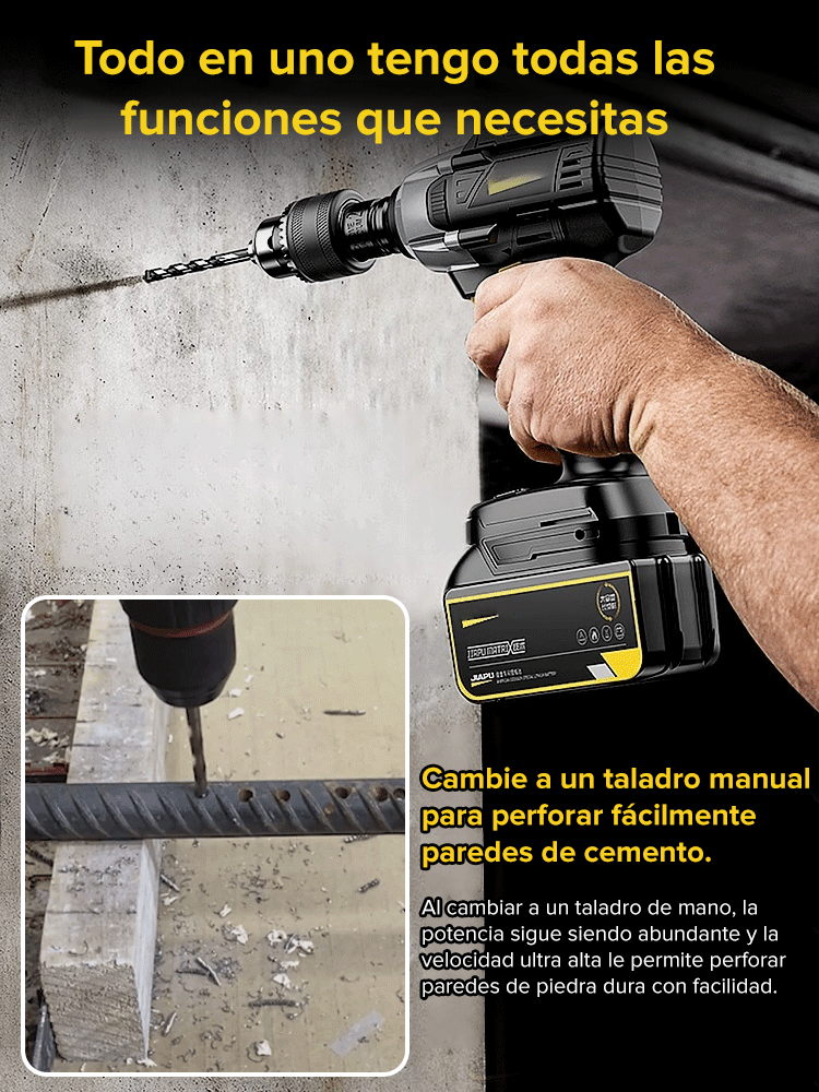 ¡Llave de impacto eléctrica con una potencia de par motor de 1880 Newton-metros!