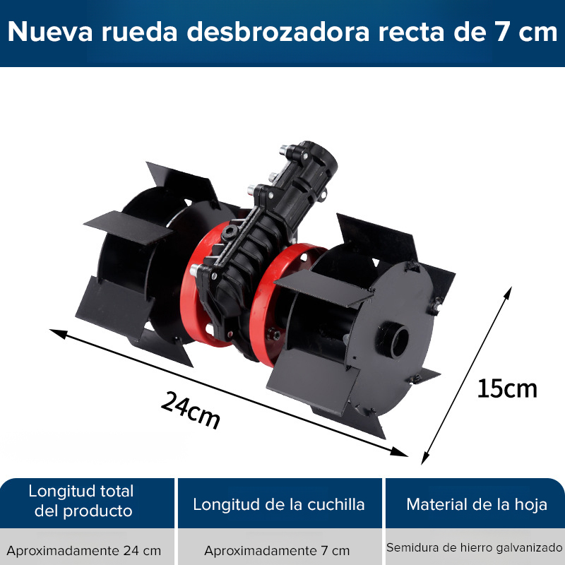 【Para cortacésped】Rueda universal para aflojar la tierra y desherbar