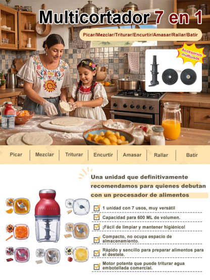 [ ¡Últimas 150 unidades disponibles! ] Procesador de alimentos eléctrico multifuncional