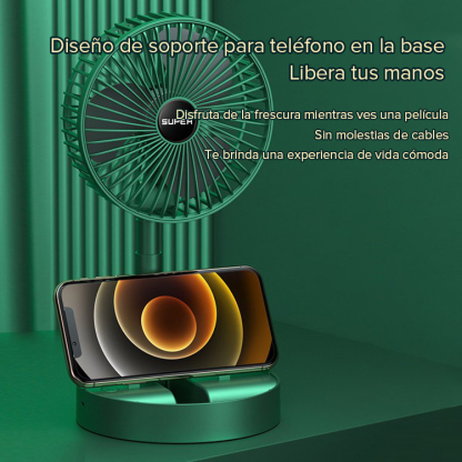 Ventilador de Escritorio Telescópico Plegable Recargable por USB