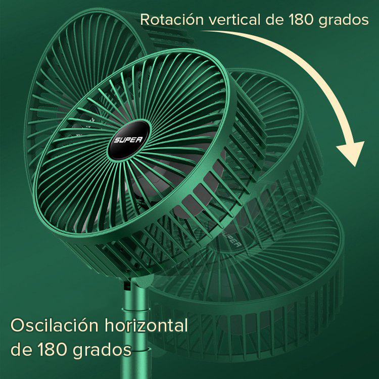 Ventilador de Escritorio Telescópico Plegable Recargable por USB