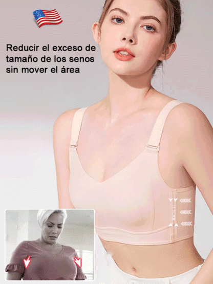 [Los pechos grandes se ven más pequeños] Sujetador sin costuras y agradable para la piel.
