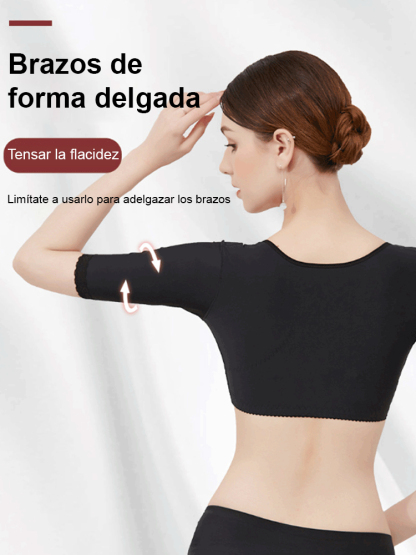 Body de manga corta con efecto push-up y moldeador de brazos con cafeína en los laterales.