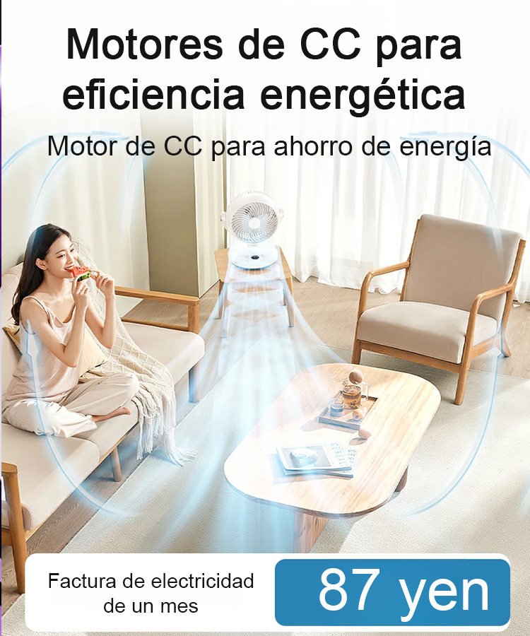 Ventilador de escritorio con refrigeración y larga duración de batería