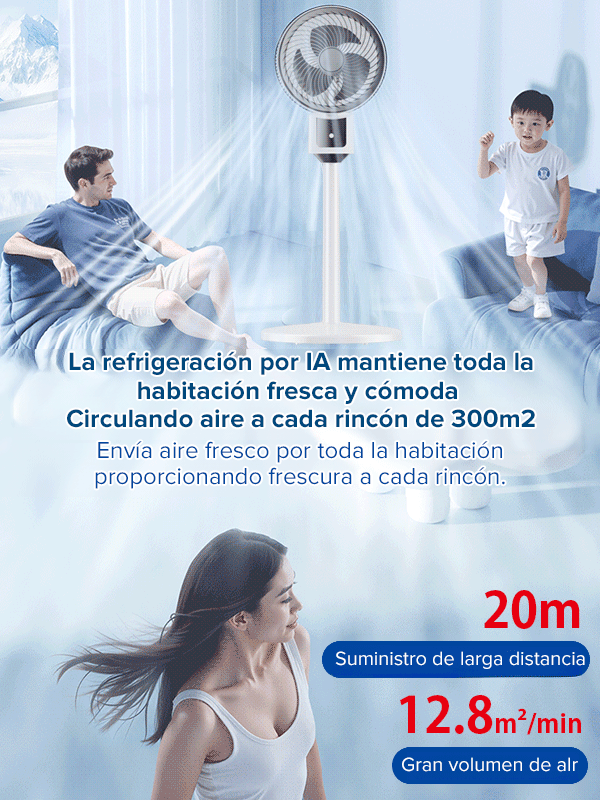 Ventilador de circulación de suelo ultra silencioso y de bajo consumo