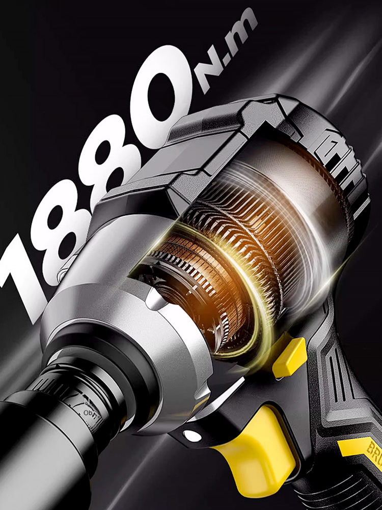¡Llave de impacto eléctrica con una potencia de par motor de 1880 Newton-metros!