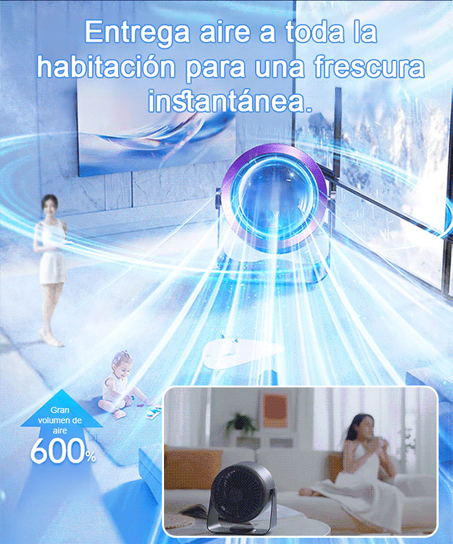 Ventilador de escritorio con refrigeración y larga duración de batería