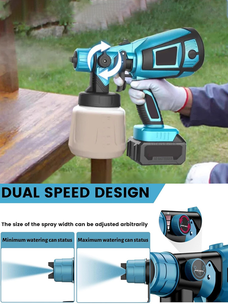 "German-imported lithium battery spray gun, equipped with a 21V battery providing 200 minutes of runtime. Bosch's 98% uniform atomization technology ensures more precise and effective material usage. 🔋🎨✨"