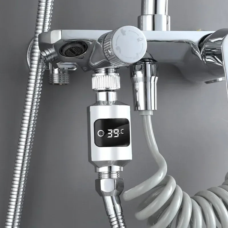 Bathroom Tub Shower Faucets Water Thermometer Electricity LED Display ABS Bathtub Water Temperature Monitor for Home Shower 