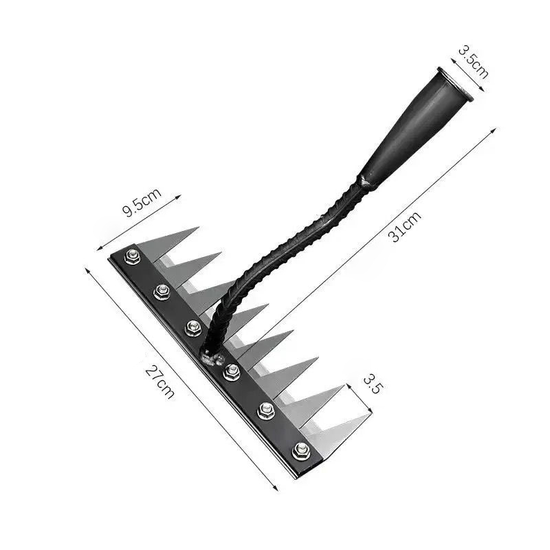 The wavy rake tooth design increases weeding efficiency by 80%! 🌿Made of 304 stainless steel, lightweight and corrosion-resistant, it will not rust for 30 years. 🛠️✨