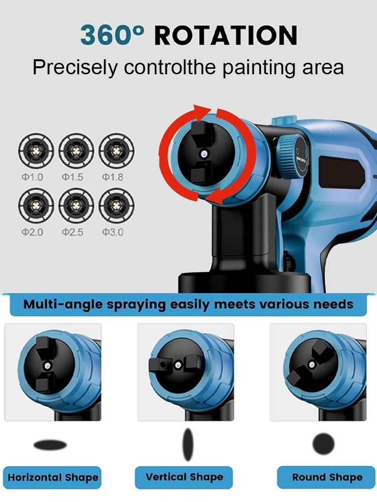 "German-imported lithium battery spray gun, equipped with a 21V battery providing 200 minutes of runtime. Bosch's 98% uniform atomization technology ensures more precise and effective material usage. 🔋🎨✨"