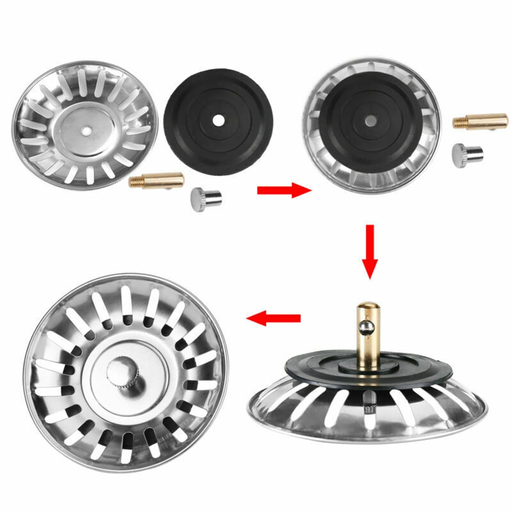 New Kitchen Sink Strainer Stopper Cover Stainless Steel Bathroom Basin Hair Catcher Trap Floor Waste Plug Sink Filtre lavabo
