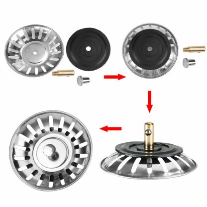 New Kitchen Sink Strainer Stopper Cover Stainless Steel Bathroom Basin Hair Catcher Trap Floor Waste Plug Sink Filtre lavabo