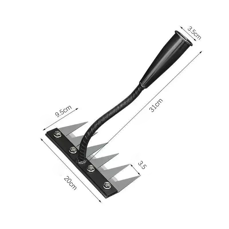 The wavy rake tooth design increases weeding efficiency by 80%! 🌿Made of 304 stainless steel, lightweight and corrosion-resistant, it will not rust for 30 years. 🛠️✨