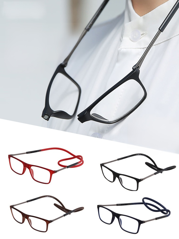 Tragbare Unisex-Lesebrille, faltbar, modisch, mit hängendem Hals, Lesebrille