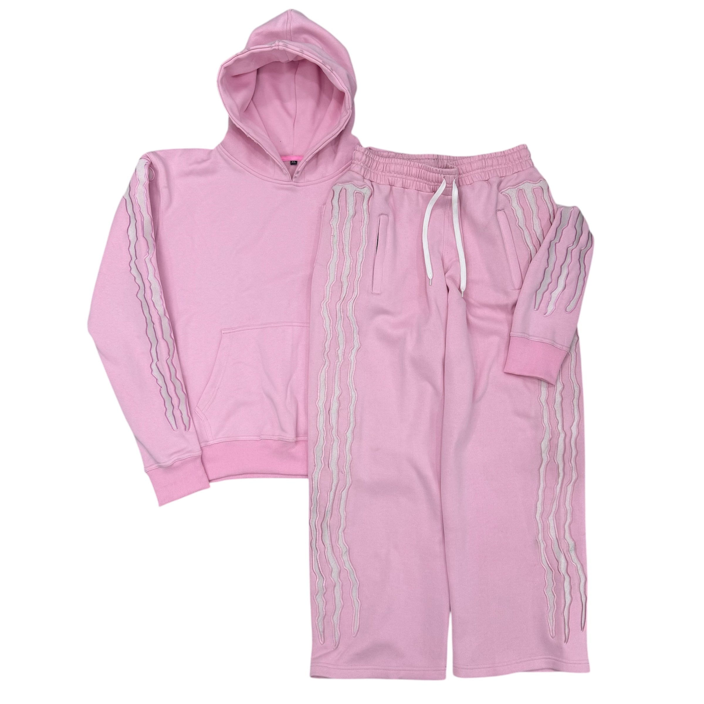 “MONSTER TRIPLE STRIPE” SWEATSUIT PINK