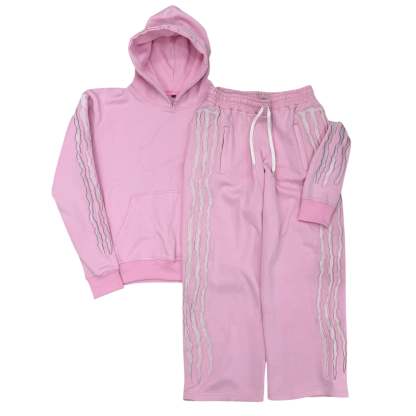 “MONSTER TRIPLE STRIPE” SWEATSUIT PINK