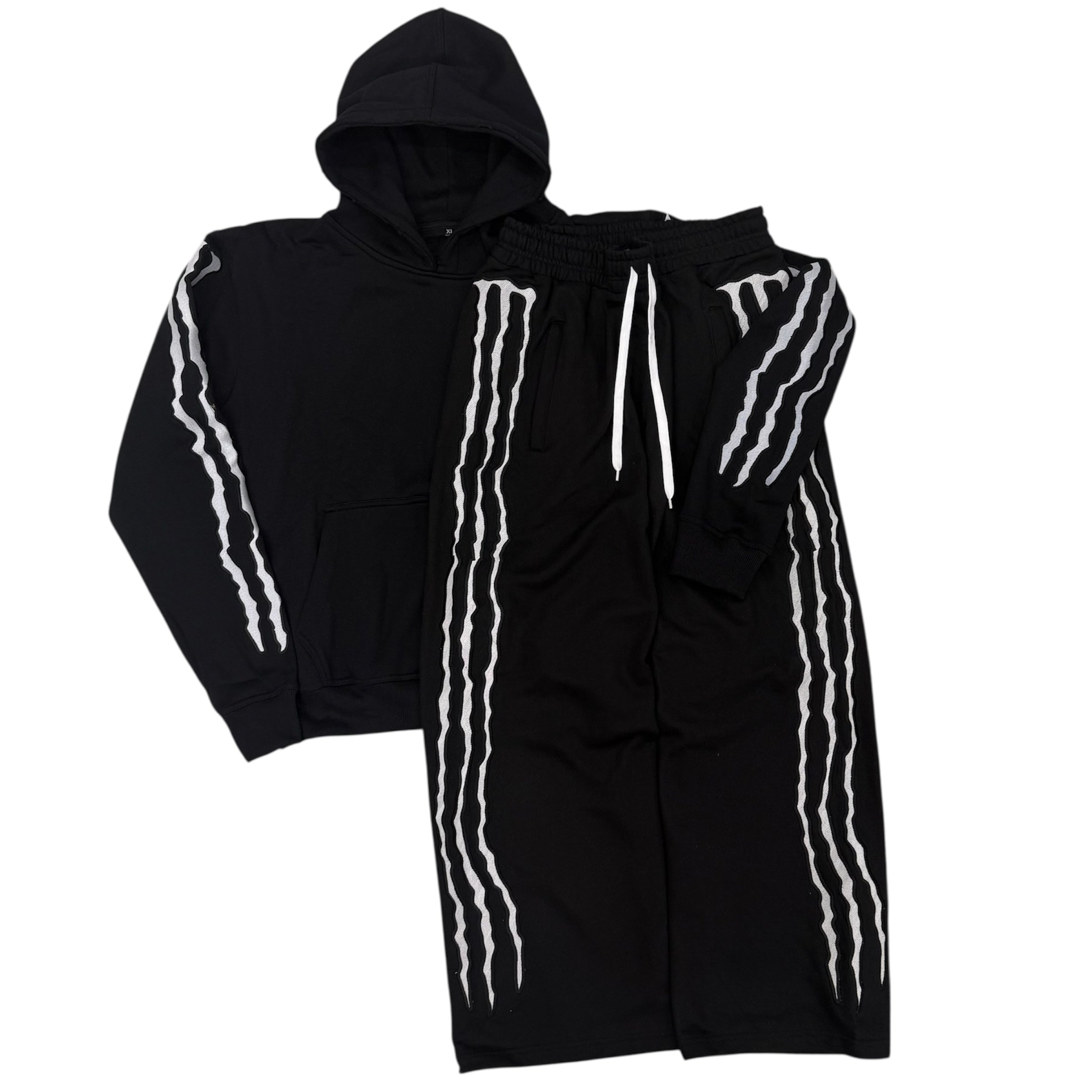 “MONSTER TRIPLE STRIPE” SWEATSUIT BLACK