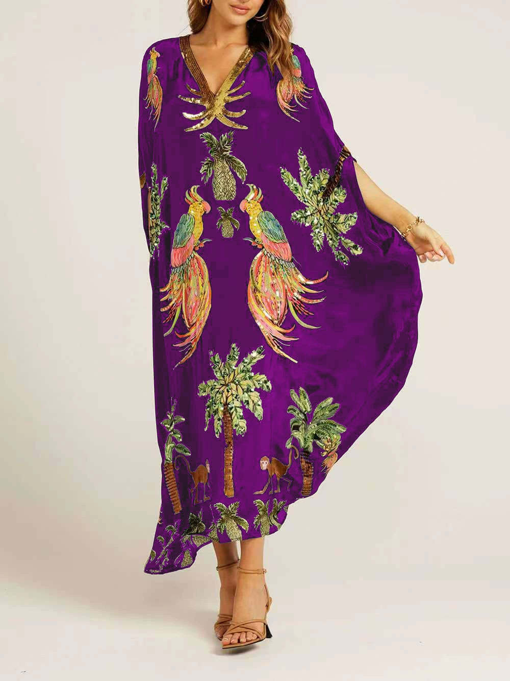 🎁This Week's Special Price $39.99💥V-neck Printed Loose Fashion Dress