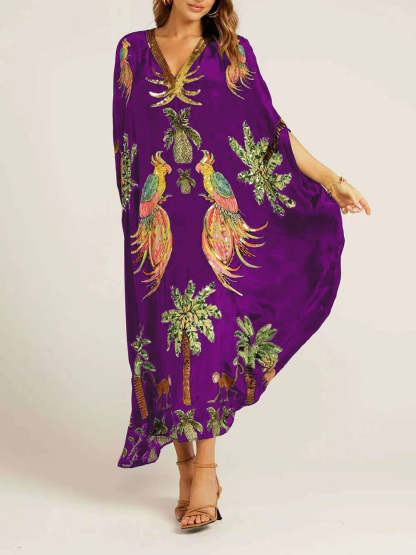 🎁This Week's Special Price $39.99💥V-neck Printed Loose Fashion Dress