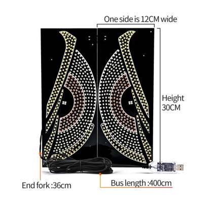 USB Dynamic Big Devil Eyes Light for Cars, Devil Eyes Light for Car Windshield, Flexible Dynamic LED Car Devil's Eyes Window Screen LED Display for Car Truck Window 