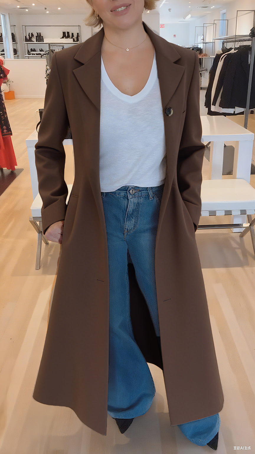 Women's Leopard Print Flared Coat | Lapel Collar Casual Outerwear