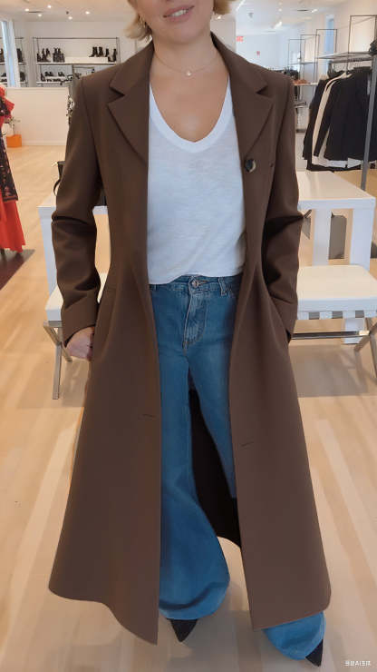 Women's Leopard Print Flared Coat | Lapel Collar Casual Outerwear