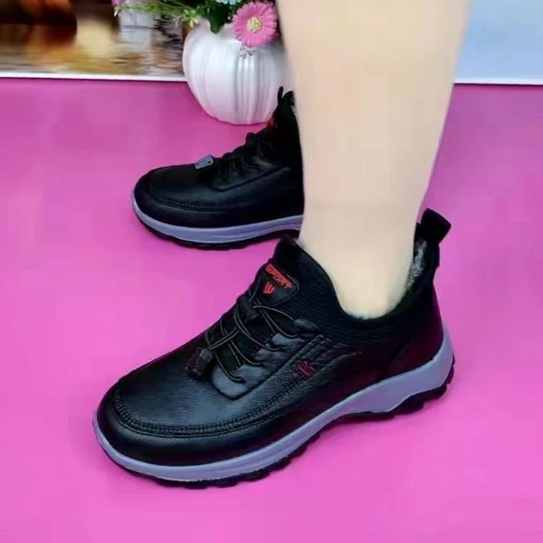 Cozy 100% Cowhide Leather Shoes with Thick Sole for Ultimate Warmth and Comfort