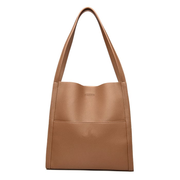 ⏰Solid color genuine leather shoulder bag