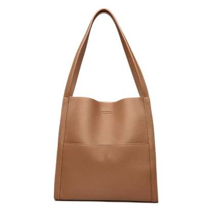 ⏰Solid color genuine leather shoulder bag