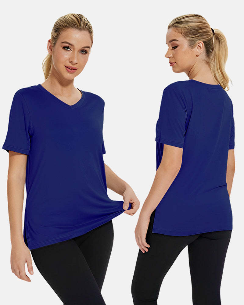 Women's Plus Size Basic Short Sleeve V-Neck T-Shirts