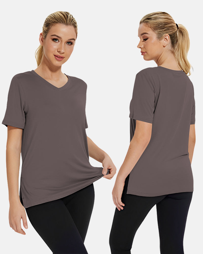 Women's Plus Size Basic Short Sleeve V-Neck T-Shirts