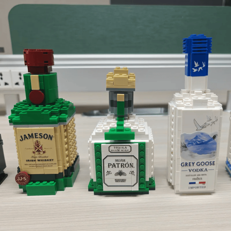 Whiskey Bottle Building Blocks Series, High End Customized Wine, Simulation Bottle Creative Collection, Building Block Gifts