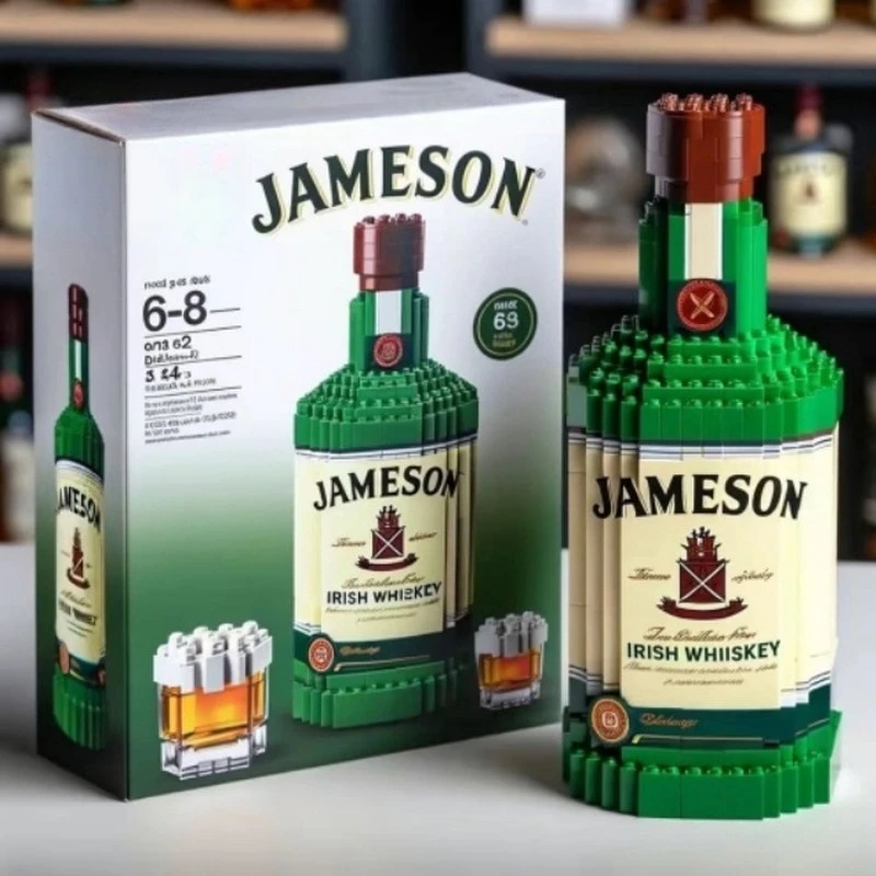 Whiskey Bottle Building Blocks Series, High End Customized Wine, Simulation Bottle Creative Collection, Building Block Gifts